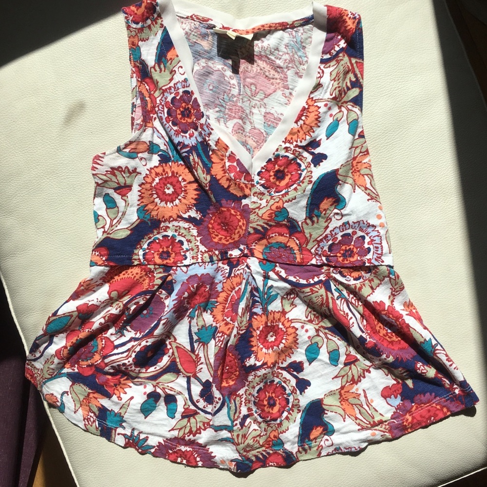 Anthropologie Deletta Babydoll Floral Top - Picture 3 of 5